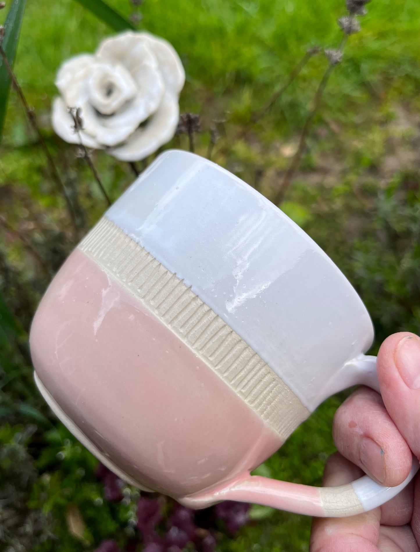 Retro mug in blush pink