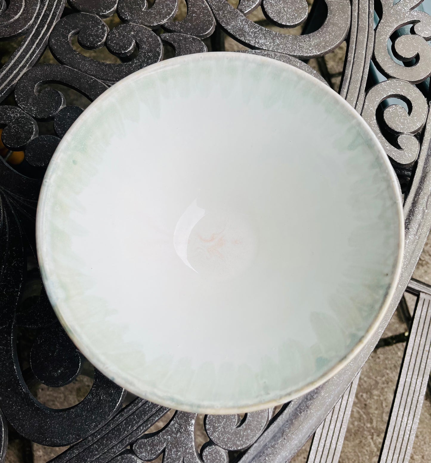 White and Sage-Green bowl
