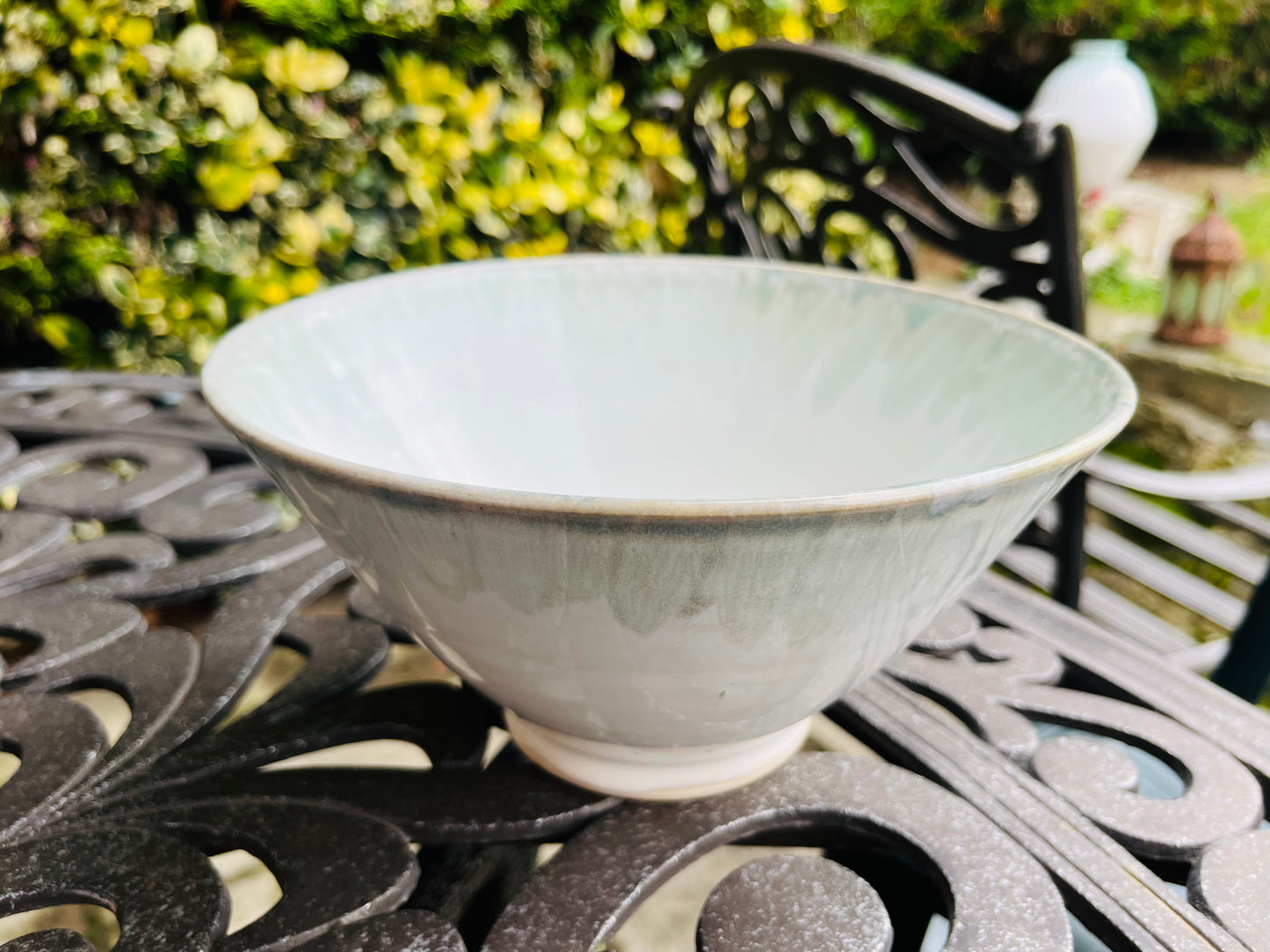 White and Sage-Green bowl