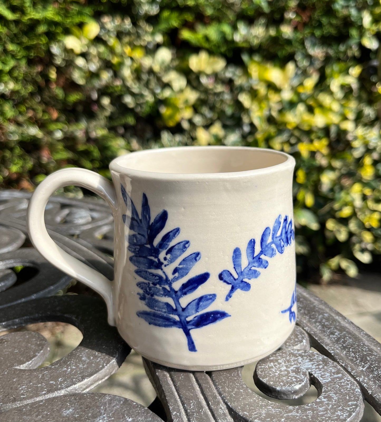 Blue fern mugs