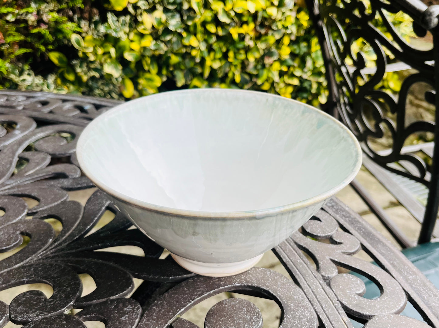 White and Sage-Green bowl