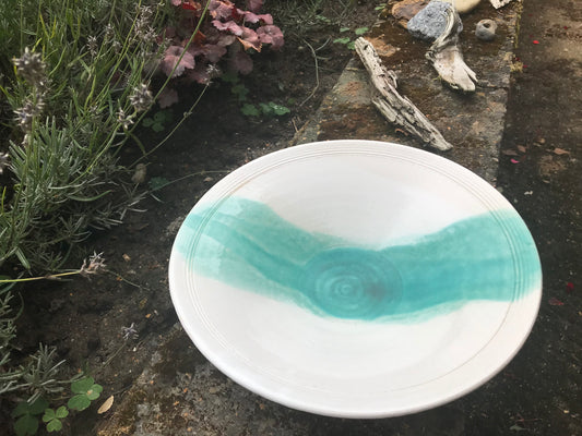 Turquoise splash dish